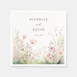 Servilleta De Papel Delicado Boda de Flor Silvestre