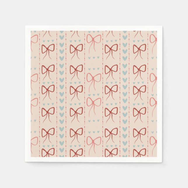 Servilleta De Papel Delicados arcos y servilletas de corazón (Anverso)
