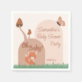 Servilleta De Papel Delicate Forest Theme Fox Baby Shower