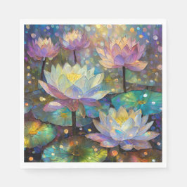 Servilleta De Papel Delicate Lotus Flowers Blossoming in the Snow