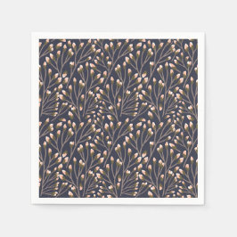 Servilleta De Papel Delicate Pink Buds on Brown Branches