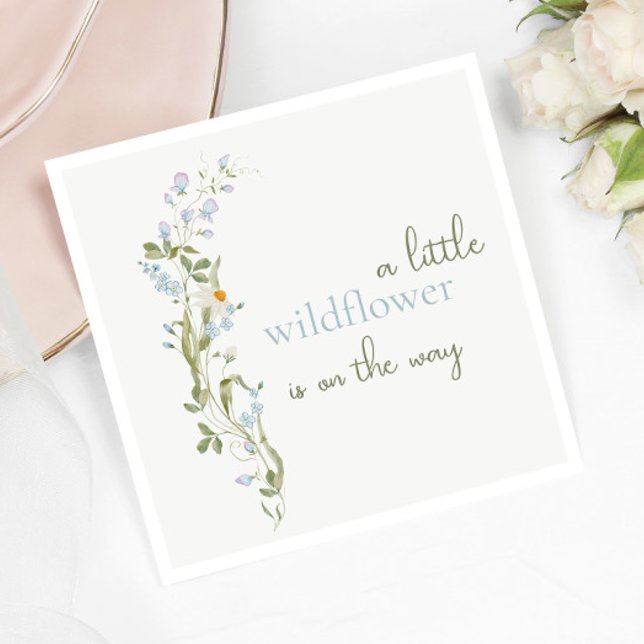 Servilleta De Papel Delicate Watercolor Little Wildflower Baby Shower (Subido por el creador)