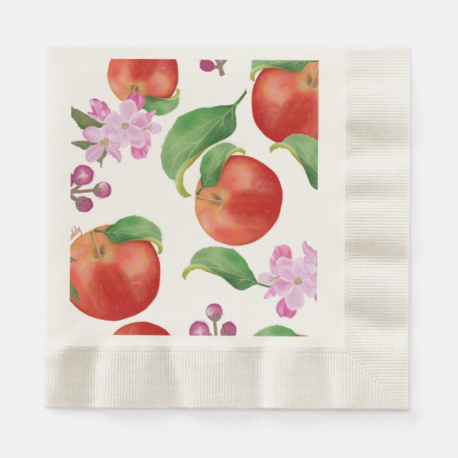 Servilleta De Papel Deliciosas servilletas de manzanas (Anverso)