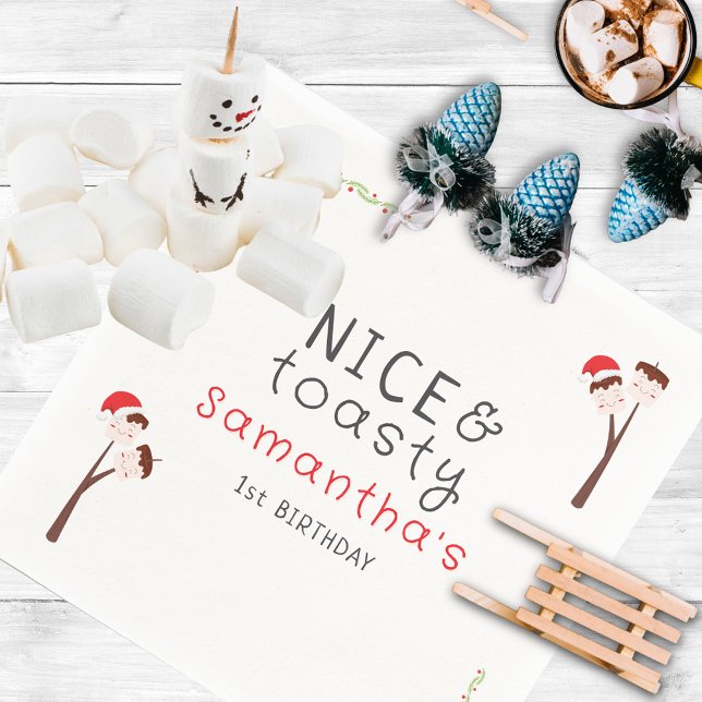 Servilleta De Papel Deliciosos Malvaviscos de S'mores Fiesta de Cumple (Nice S'mores Marshmallows Kids Xmas Birthday Party Napkins)
