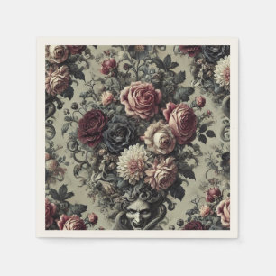 Servilleta De Papel 🩸 Dellamorte Dellamore - Diseño floral gótico