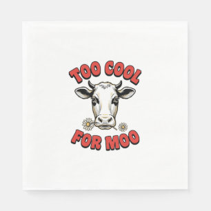 Servilleta De Papel Demasiado genial para Moo divertida camiseta vinta