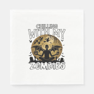 Servilleta De Papel Demonio Alado Luna Tumba Zombies Escalofriantes Ha