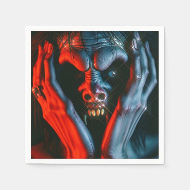 Servilleta De Papel Demonio en grito (Anverso)