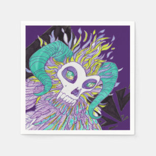 Servilleta De Papel Demonio Plumas Monstruo Espeluznante