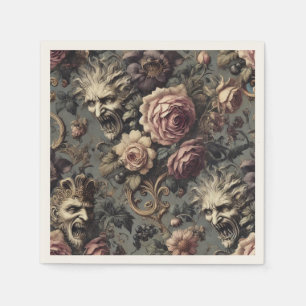 Servilleta De Papel Demonios de la Delincuencia – Diseño Floral Gótico