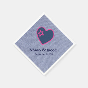 Servilleta De Papel Denim Blue con Napkin de boda personalizada en el 