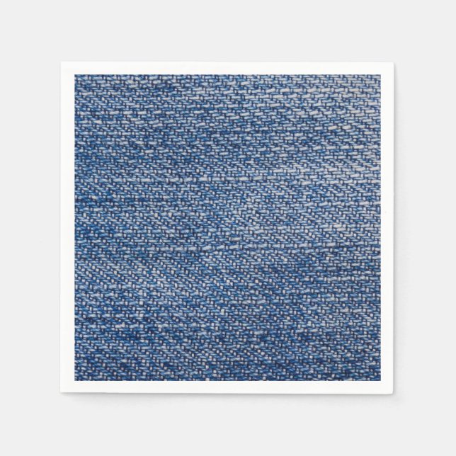 Servilleta De Papel Denim Blue Jeans Faux Textic Rustic (Anverso)