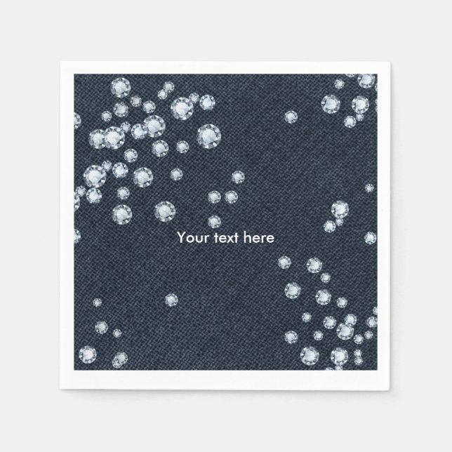 Servilleta De Papel Denim & Diamonds Fiesta Cena Cocktail Napkins (Anverso)