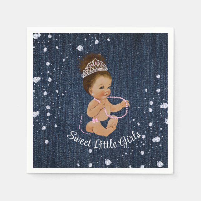 Servilleta De Papel Denim & Diamonds Princesa Bebé (Anverso)