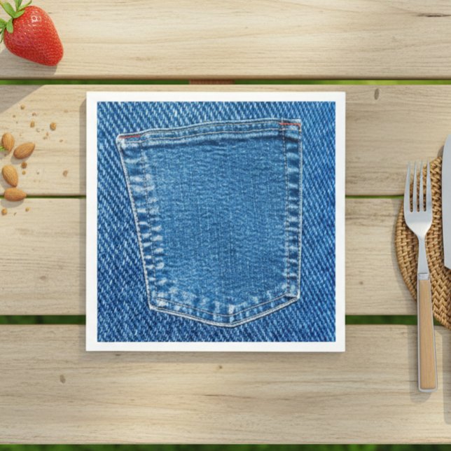 Servilleta De Papel Denim Jeans Pocket Western Country Wedding Fiesta (Subido por el creador)