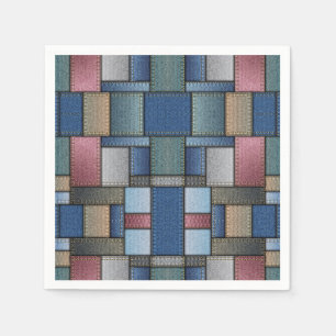 Servilleta De Papel Denim Patchwork