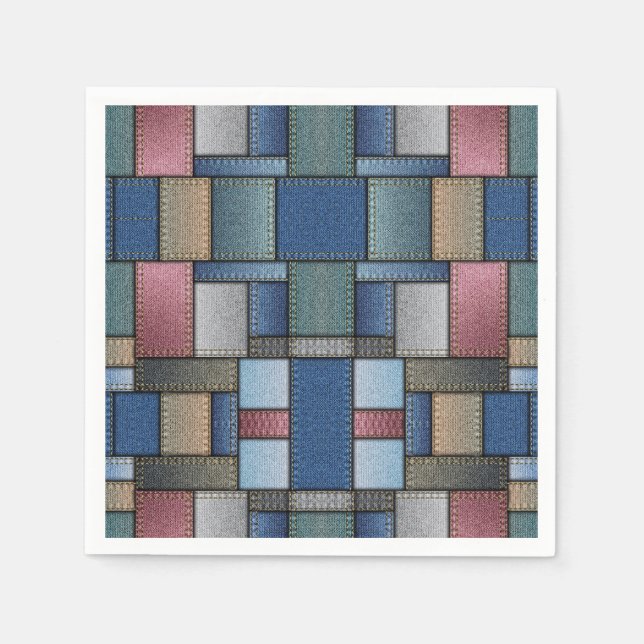 Servilleta De Papel Denim Patchwork (Anverso)