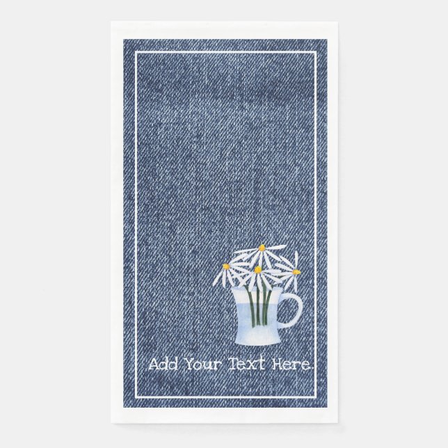 Servilleta De Papel Denim Y Daisys (Anverso)