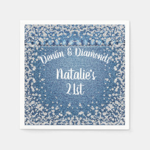 Servilleta De Papel Denim y Diamonds Napkins, Fiesta Denim & Diamonds