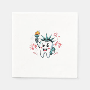 Servilleta De Papel Dental Squad 4 De Julio Dentista Funny Estadounide