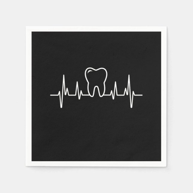 Servilleta De Papel Dentist Heartbeat Teeth Médica Detistry (Anverso)