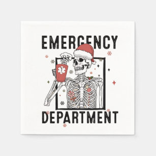 Servilleta De Papel Departamento de Emergencia Skeleton Enfermería Caf