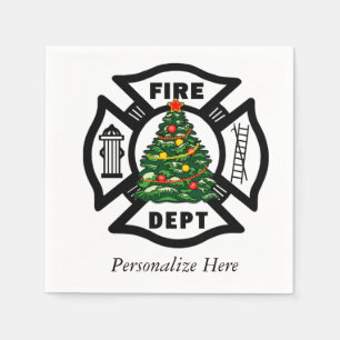 Servilleta De Papel Departamento del fuego del navidad