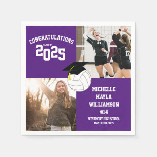 Servilleta De Papel Deporte de graduación de voleibol morado