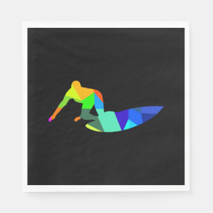 Servilleta De Papel Deporte de surf en arco iris colorido