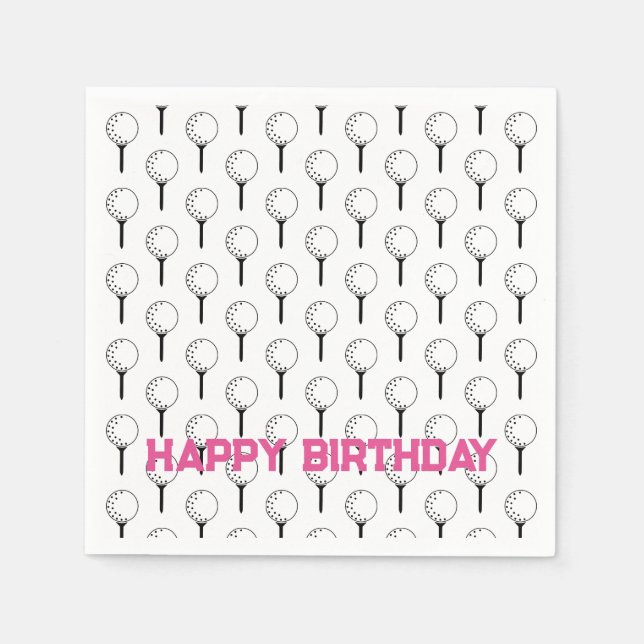 Servilleta De Papel Deportes de golf Feliz Cumpleaños Bolas Clásicas T (Anverso)