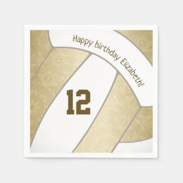 Servilleta De Papel deportes estilizados de voleibol chicas dorados