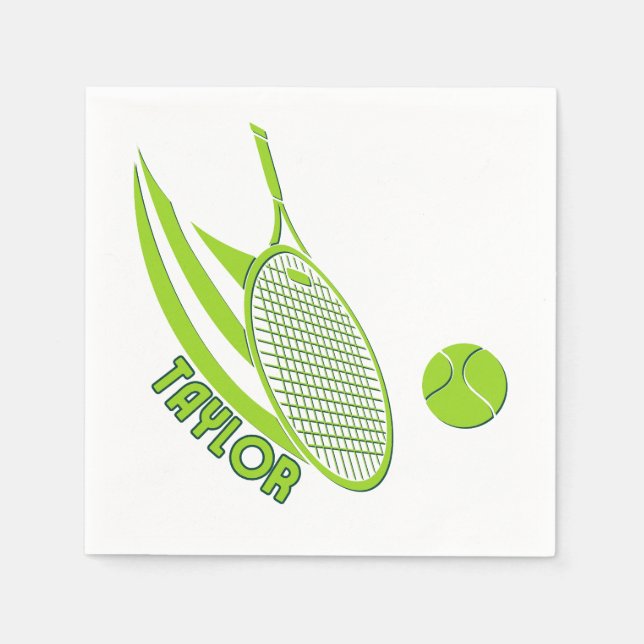 Servilleta De Papel Deportes personalizados con nombre Tenis (Anverso)