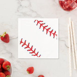Servilleta De Papel Deportivo-Béisbol Clásico Rojo y Blanco Temático D