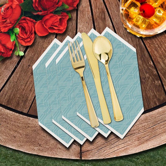 Servilleta De Papel Derby Fiesta Turquoise y Ivory (Derby Party Turquoise and Ivory Luncheon Napkins)