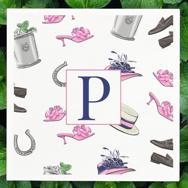 Servilleta De Papel Derby Horse Race Attire Horseshoe Julep Monograma (Subido por el creador)