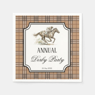 Servilleta De Papel Derby horse racing party elegant gingham