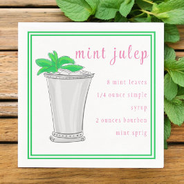 Servilleta De Papel Derby Mint Julep Bar Recipe Border