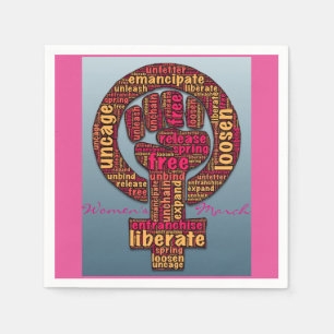 Servilleta De Papel derechos de la mujer 2017 levantaron puño