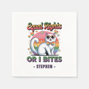 Servilleta De Papel Derechos Iguales - Orgullo LGBTQ gracioso y blanco