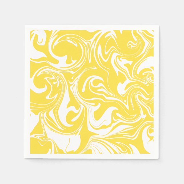 Servilleta De Papel Derrame - Amarillo limón y blanco (Anverso)