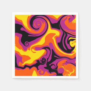 Servilleta De Papel Derrame - Naranja, negro, rosa y amarillo