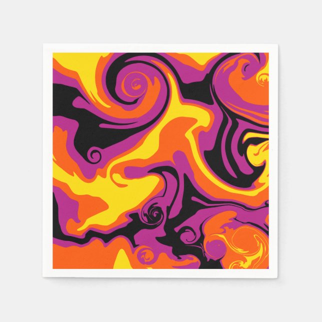 Servilleta De Papel Derrame - Naranja, negro, rosa y amarillo (Anverso)