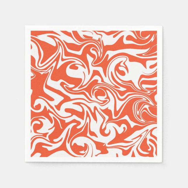 Servilleta De Papel Derrame - Naranja y blanco (Anverso)