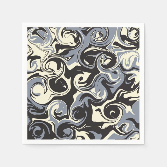 Servilleta De Papel Derrame - Negro, gris y crema (Anverso)