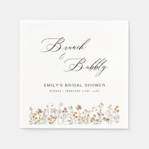 Servilleta De Papel Desayuno Bohemio de Flores Silvestres y Burbujas p