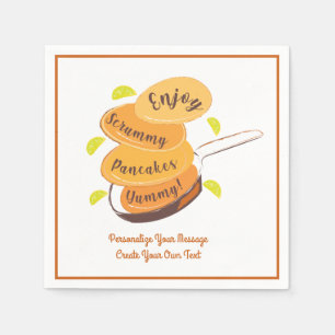 Servilleta De Papel Desayuno Brunch Buffet Panqueques Personalizados