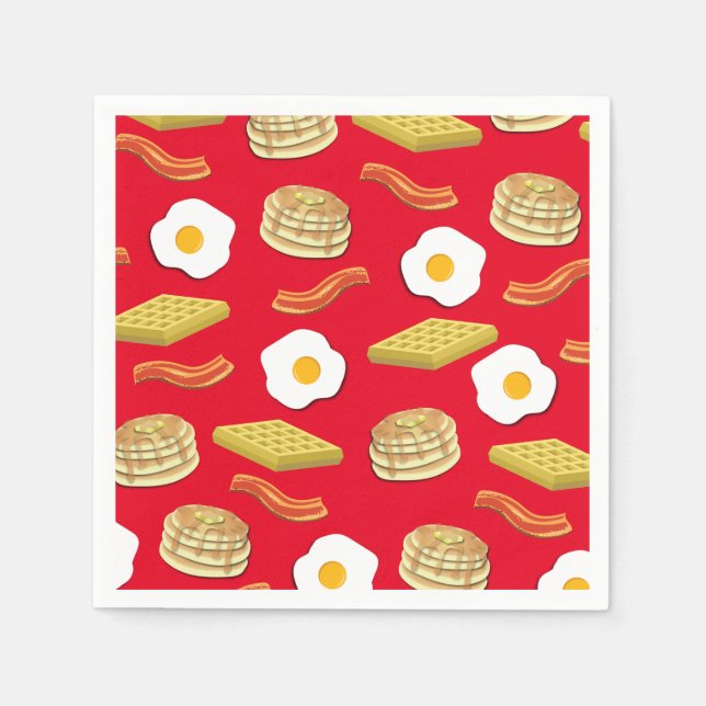 Servilleta De Papel Desayuno Brunch Cumpleaños Fiesta Niños Cute (Anverso)