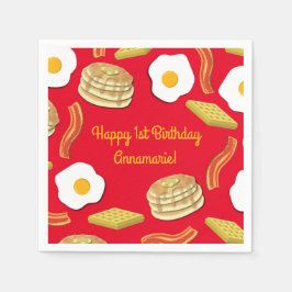 Servilleta De Papel Desayuno Brunch Cumpleaños Fiesta Niños Cute