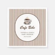 Desayuno Brunch de Baby Shower a rayas Cafe Bebe L
