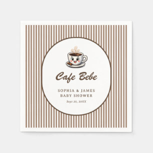 Servilleta De Papel Desayuno Brunch de Baby Shower a rayas Cafe Bebe L